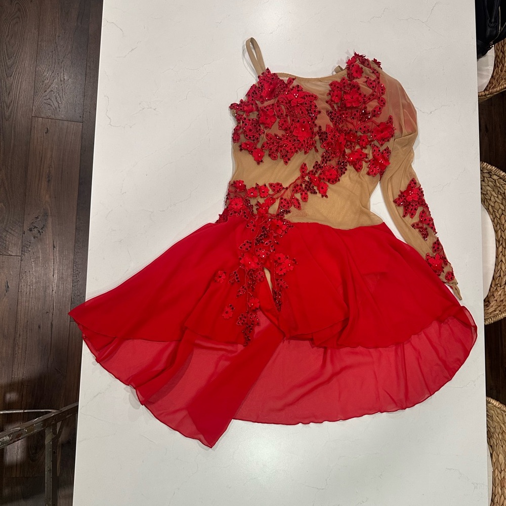 Custom Stone Red Dance Costume